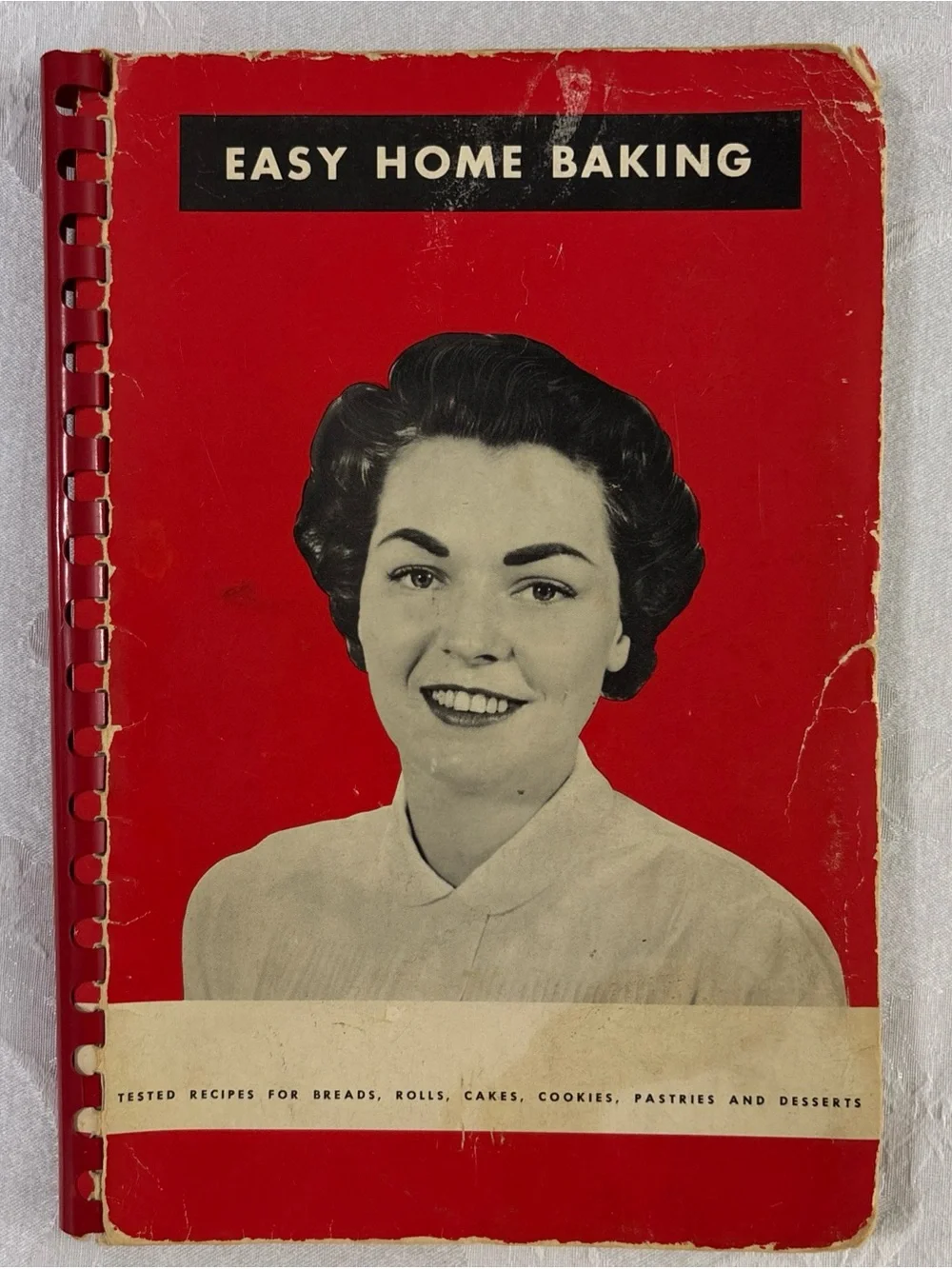 Vintage Easy Home Baking - King Arthur Flour - 1930 cookbook, Red, Spiral